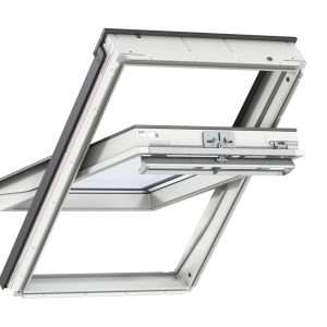 VELUX - Finestra per tetti a falda in legno e poliuretano bianca con apertura a bilico manuale - GGU MK04 0070